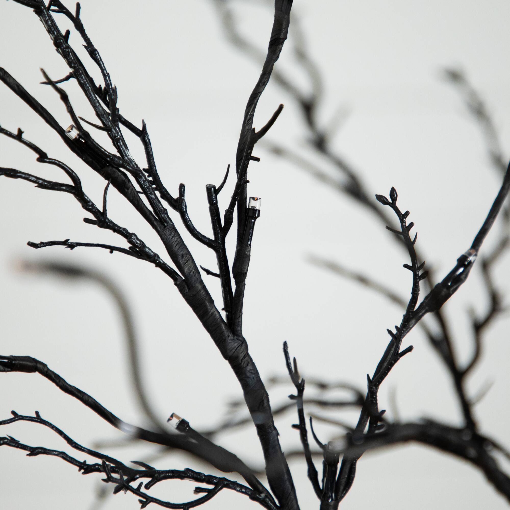 5ft. Orange & Purple LED Pre-Lit Halloween Deluxe Black Twig Artificial Fall Tree